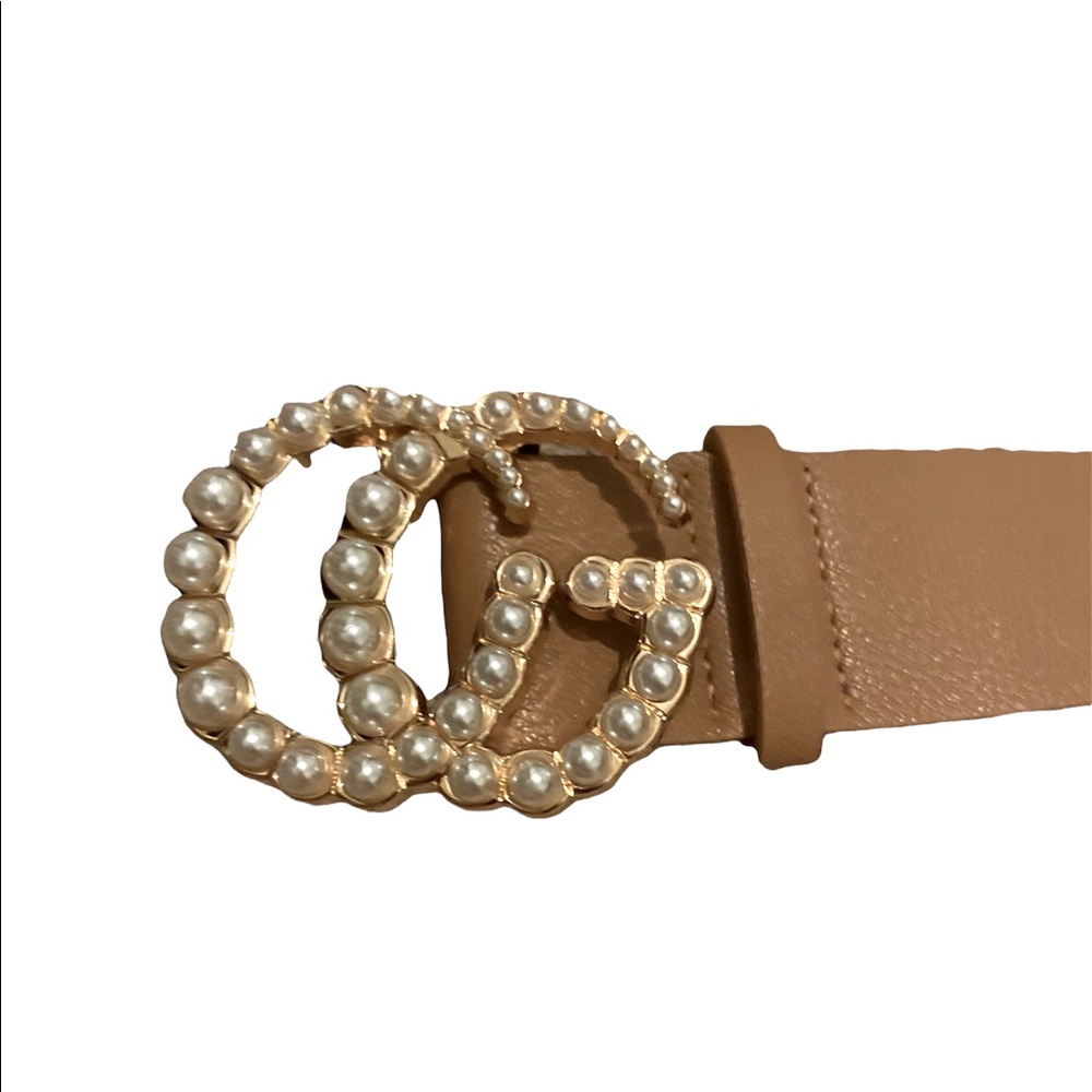 Pearl guicci inspired belt